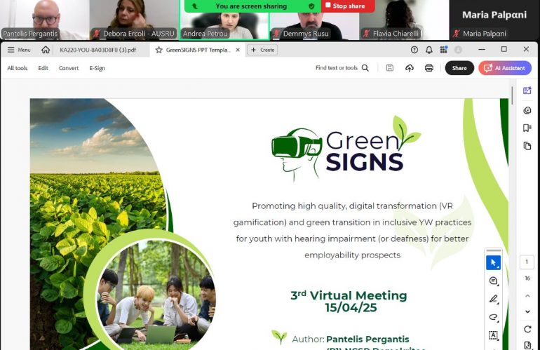 3rd virtual meeting (VM) for Project Green Signs (15 April 2025)